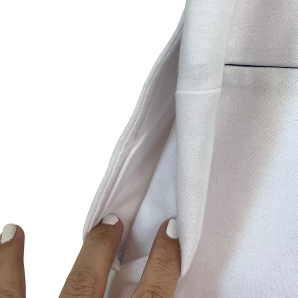 ZARA White Joggers with zipper at ankle and black trim - Picture 7 of 8